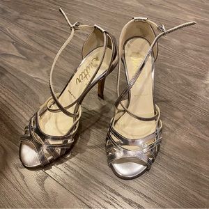 Italian silver leather heels